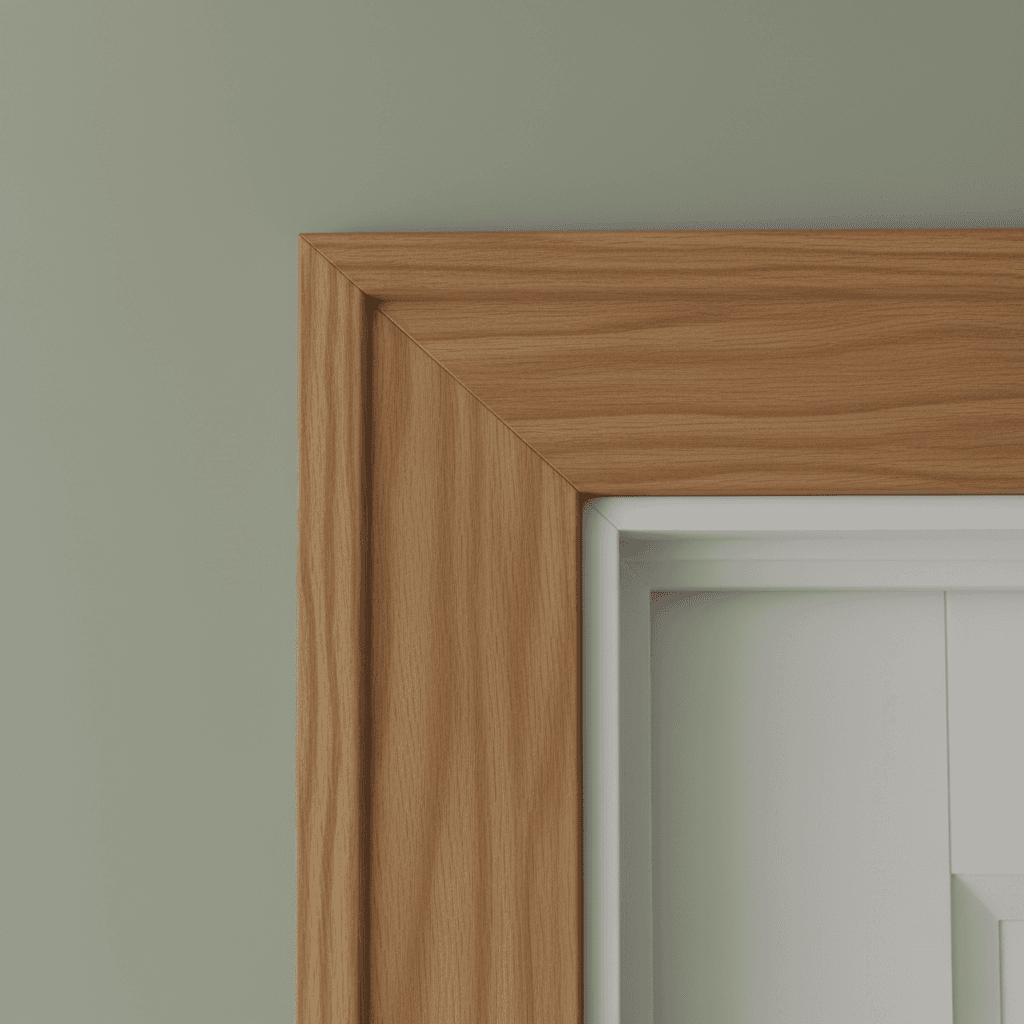 Craftsman-style door casing with crisp corner joints